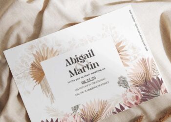 Boho Greenery Pampas Wedding Invitations