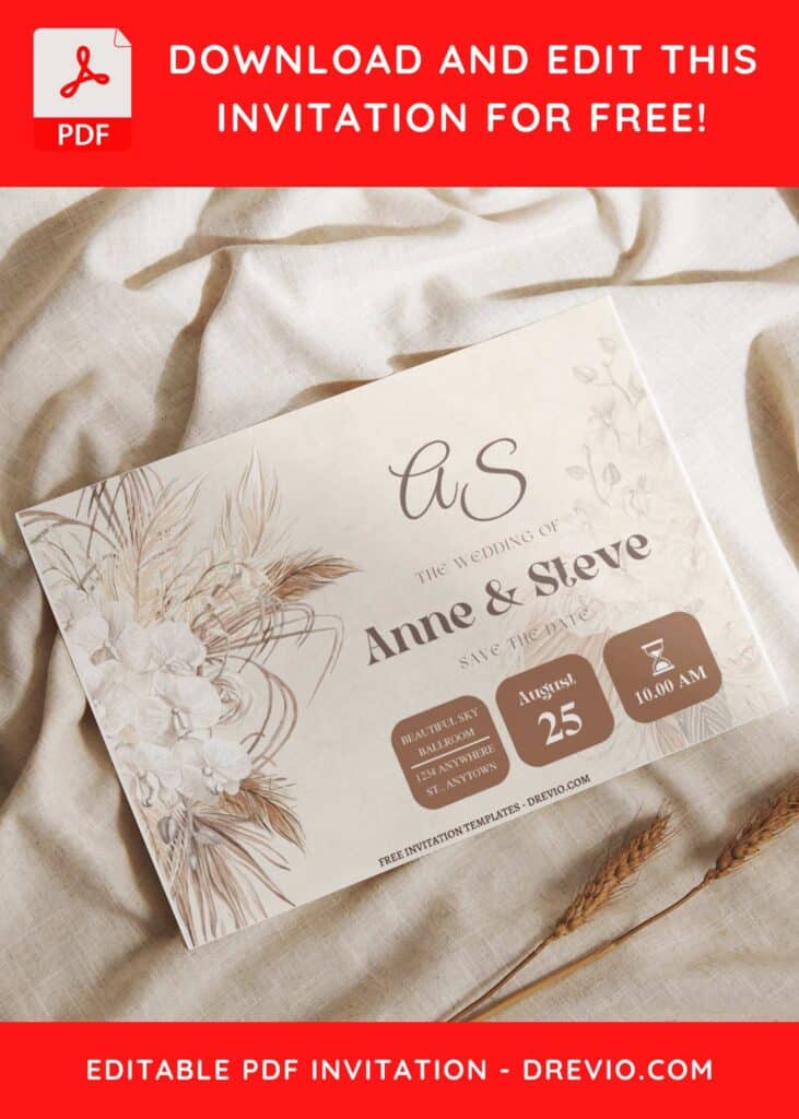 Pampas Love Wedding Invitations