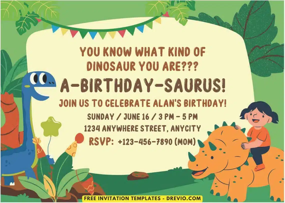 DIY Dino Invitations