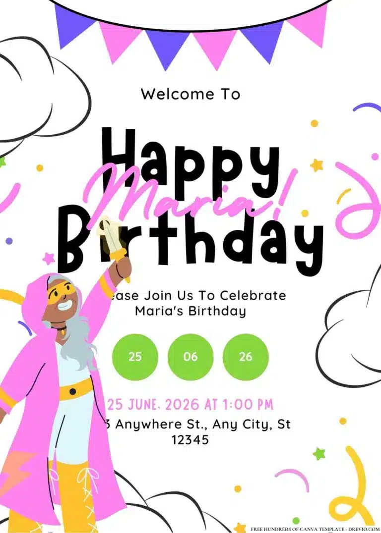 Eye Catching Superhero Girls Party Invitations