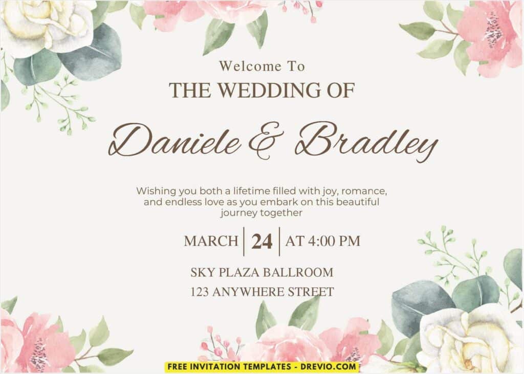 Spring Rose Wedding Invitations