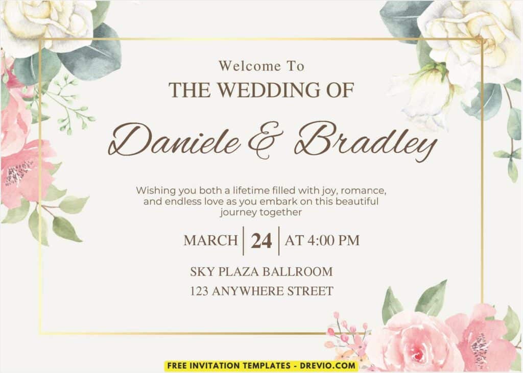 Dreamy Garden Rose Wedding Invitations