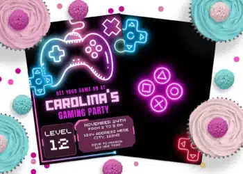 Game Party Invitations (Credit: mamalifeprintables)