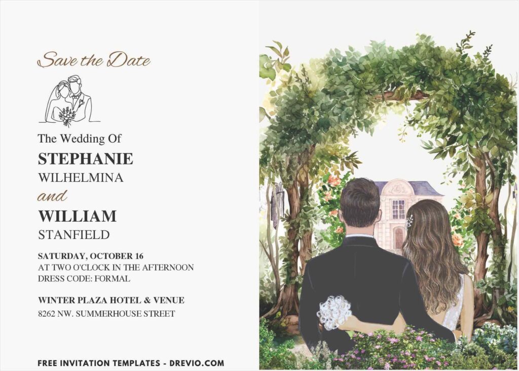 Botanical Arch Wedding Invitations 