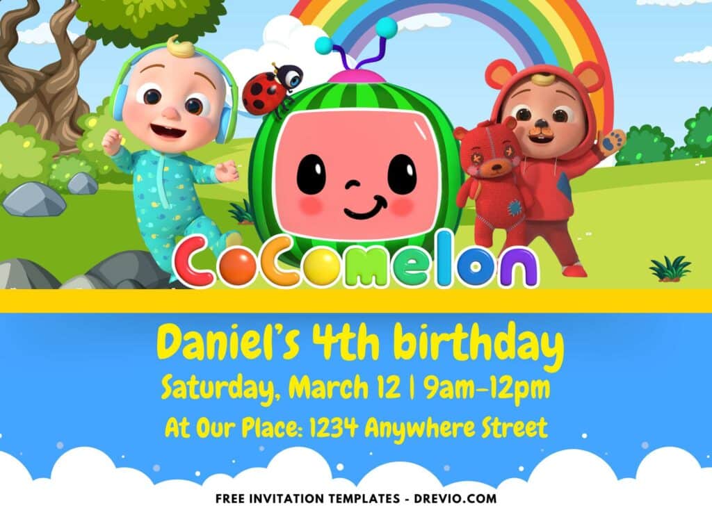 Cocomelon Picnic Birthday Invitations
