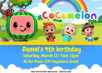 Cocomelon Birthday Invitations