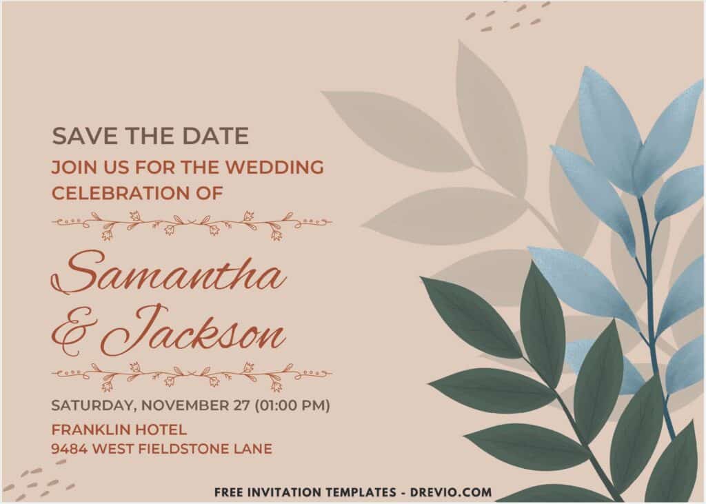 Minimalist Greenery Eucalyptus Wedding Invitations 