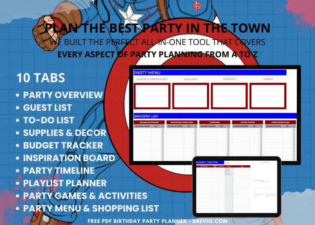 Party Planner Templates for Superhero Party Planning
