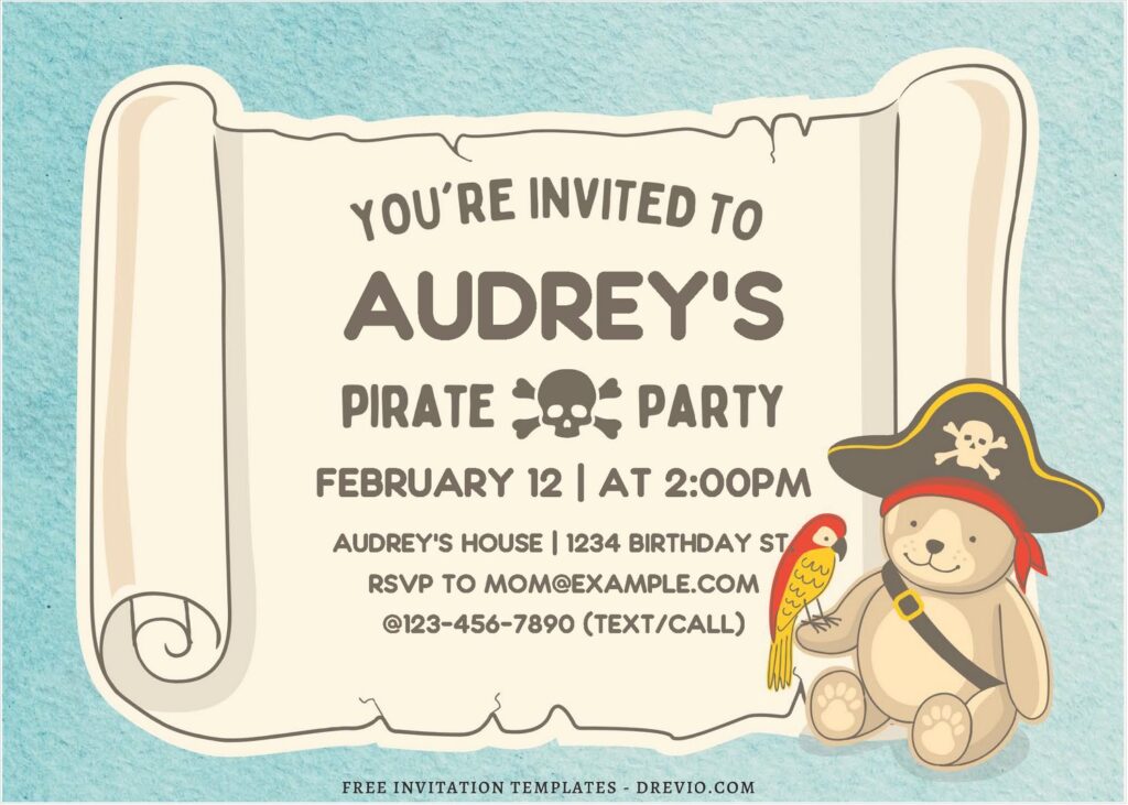 Calling All Pirate Kids Birthday Invitations 