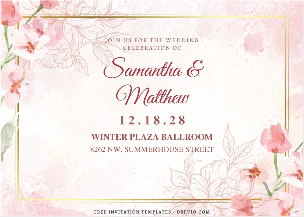 Aesthetic Floral Sakura Wedding Invitations