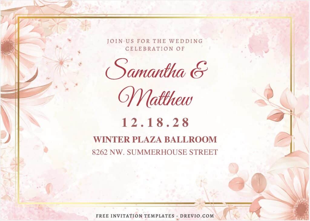 Floral Sakura Wedding Invitations