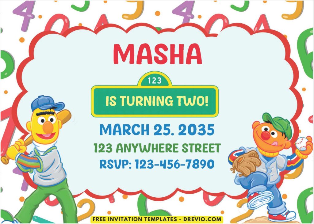 Adorable Sesame Street Birthday Invitations 