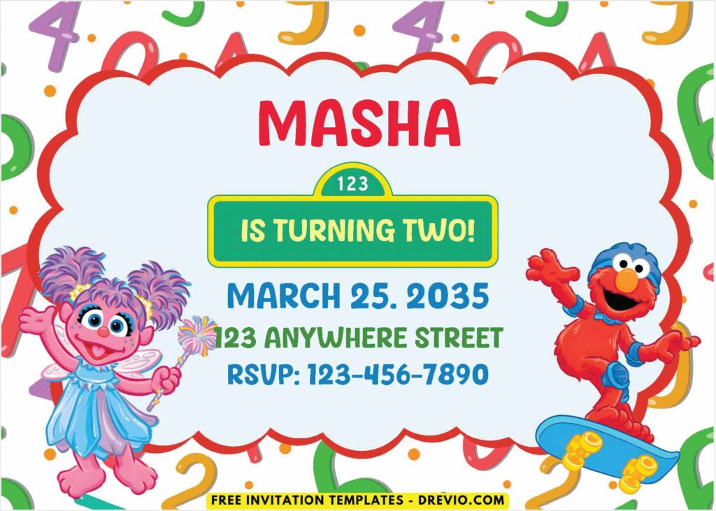 Sesame Street Birthday Invitations 