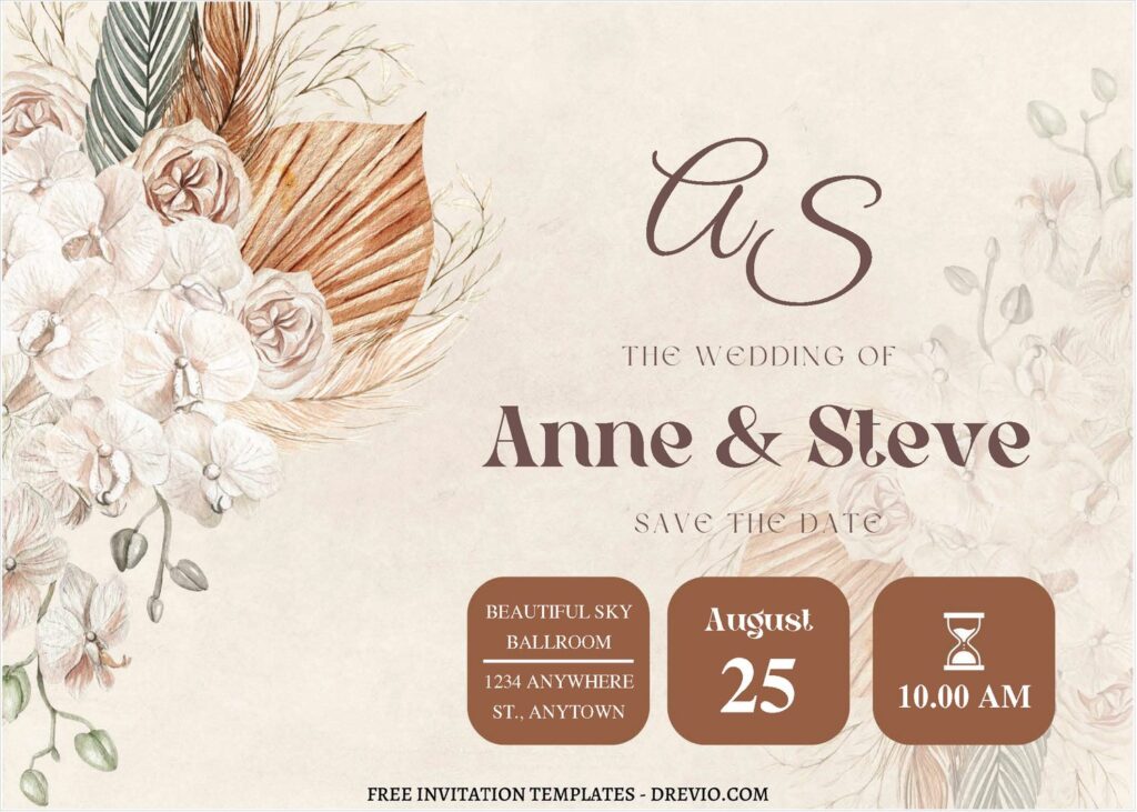 Chic Pampas Love Wedding Invitations