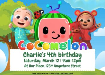 Cocomelon Party Time Birthday Invitation A