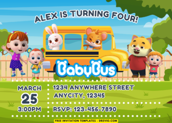 BabyBus Birthday Party Invitation