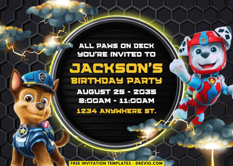PAW Patrol Mighty Pups Birthday Invitations