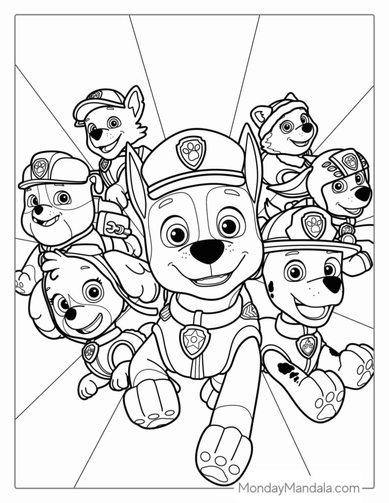 Paw Patrol Mighty Pups Coloring Pages Templates