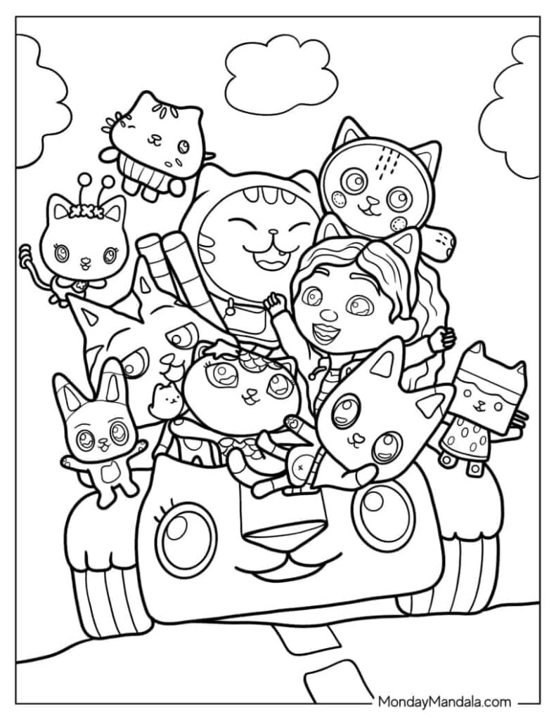 Gabby's Dollhouse Coloring Pages Templates