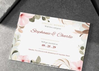 Whimsical Garden Anemone Wedding Invitations