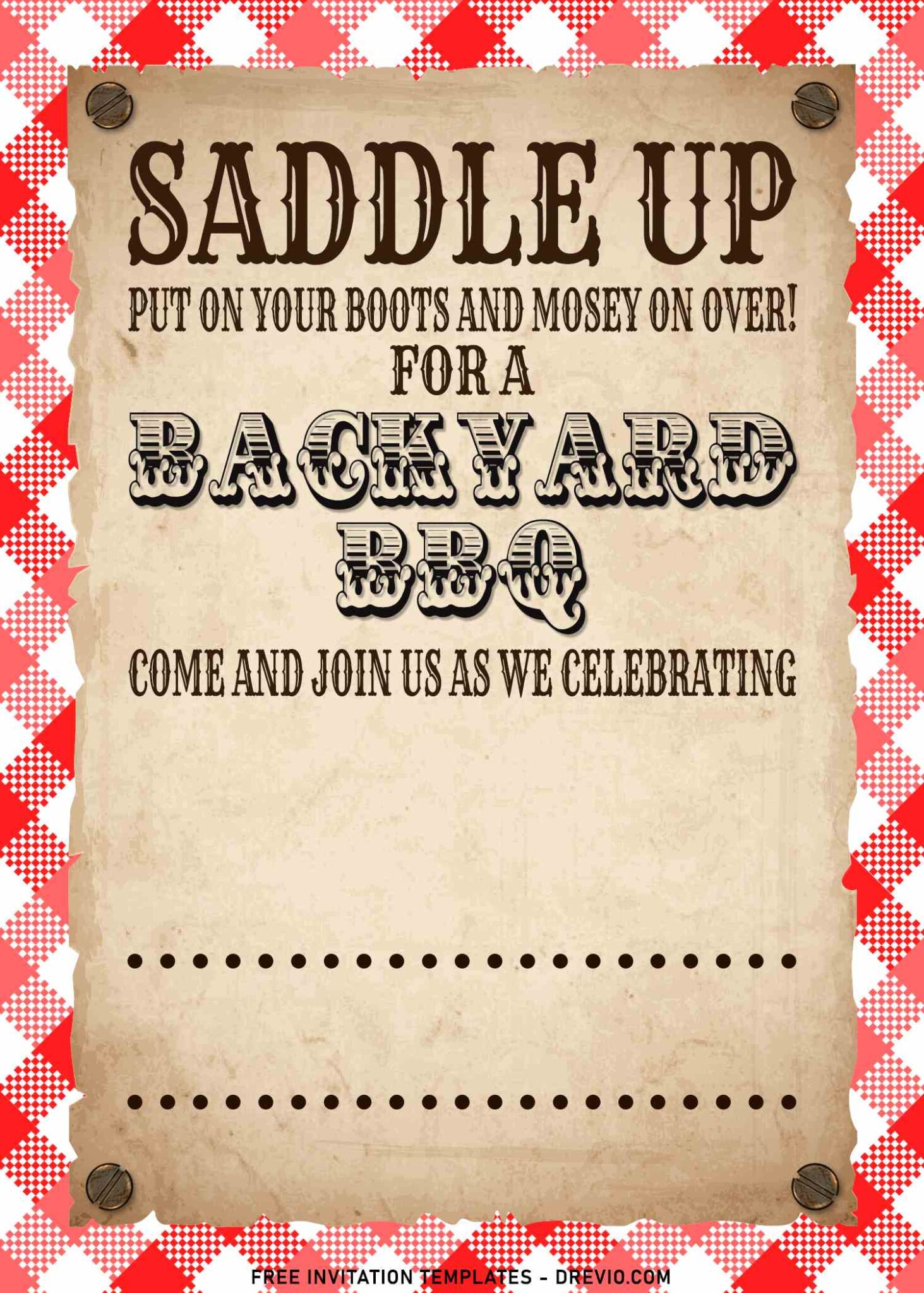 Authentic Wild West Rodeo Invitation Theme