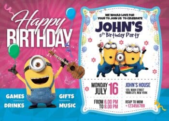 Cartoon Birthday Invitation (Credit: unblast)
