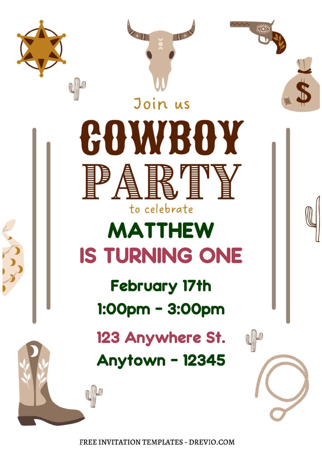 Cowboy Party Invitation