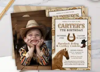 Cowboy Party Invitations (Credit: simpledesertdesigns)