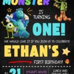 FREE Editable Canva – 7+ Amazing Monster University Birthday Invitation Templates