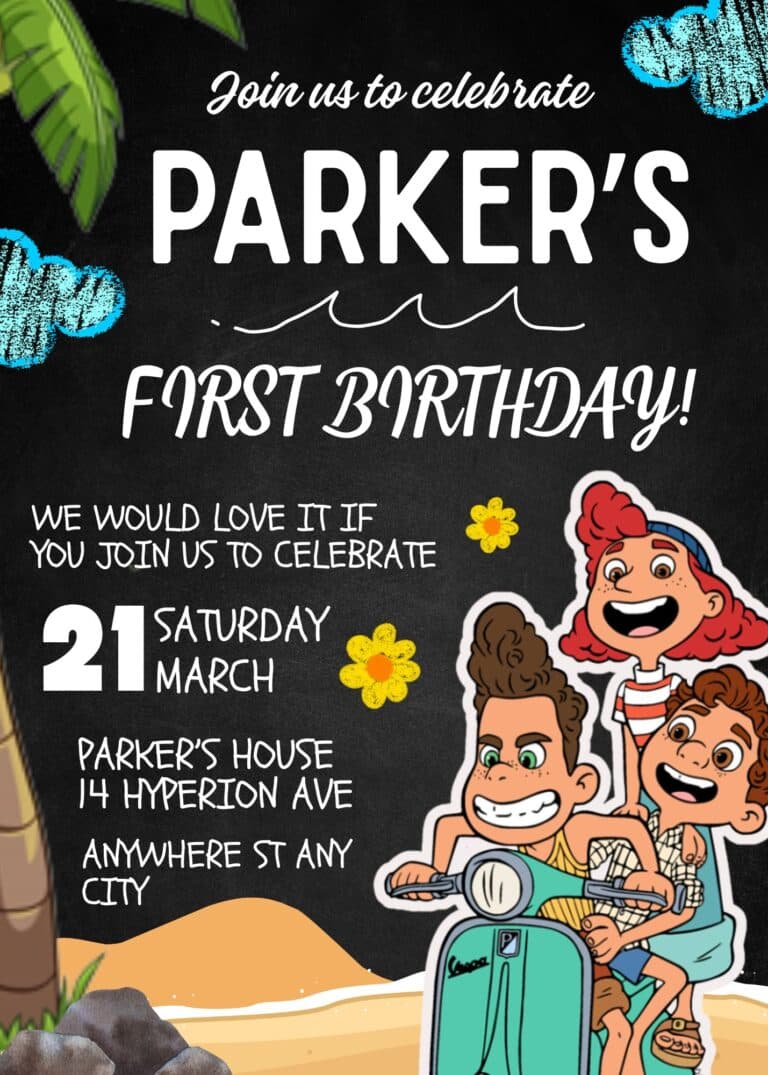 FREE Editable Canva - 7+ Summer With Luca Birthday Invitation Templates