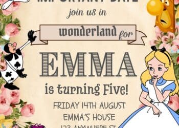 FREE Editable Canva - 7+ Tea Time Alice In Wonderland Birthday Invitation Templates