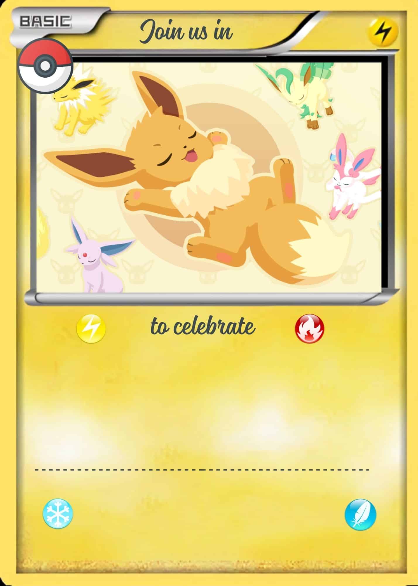 pokemon birthday cards free printable Pokemon customizable invite template | instant download main image 1