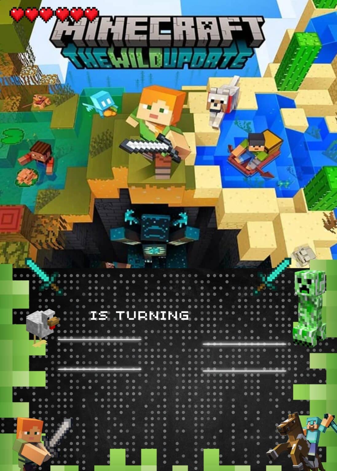 Create Minecraft Invitations 15+ Minecraft Birthday Invitation Templates — Updated Collection