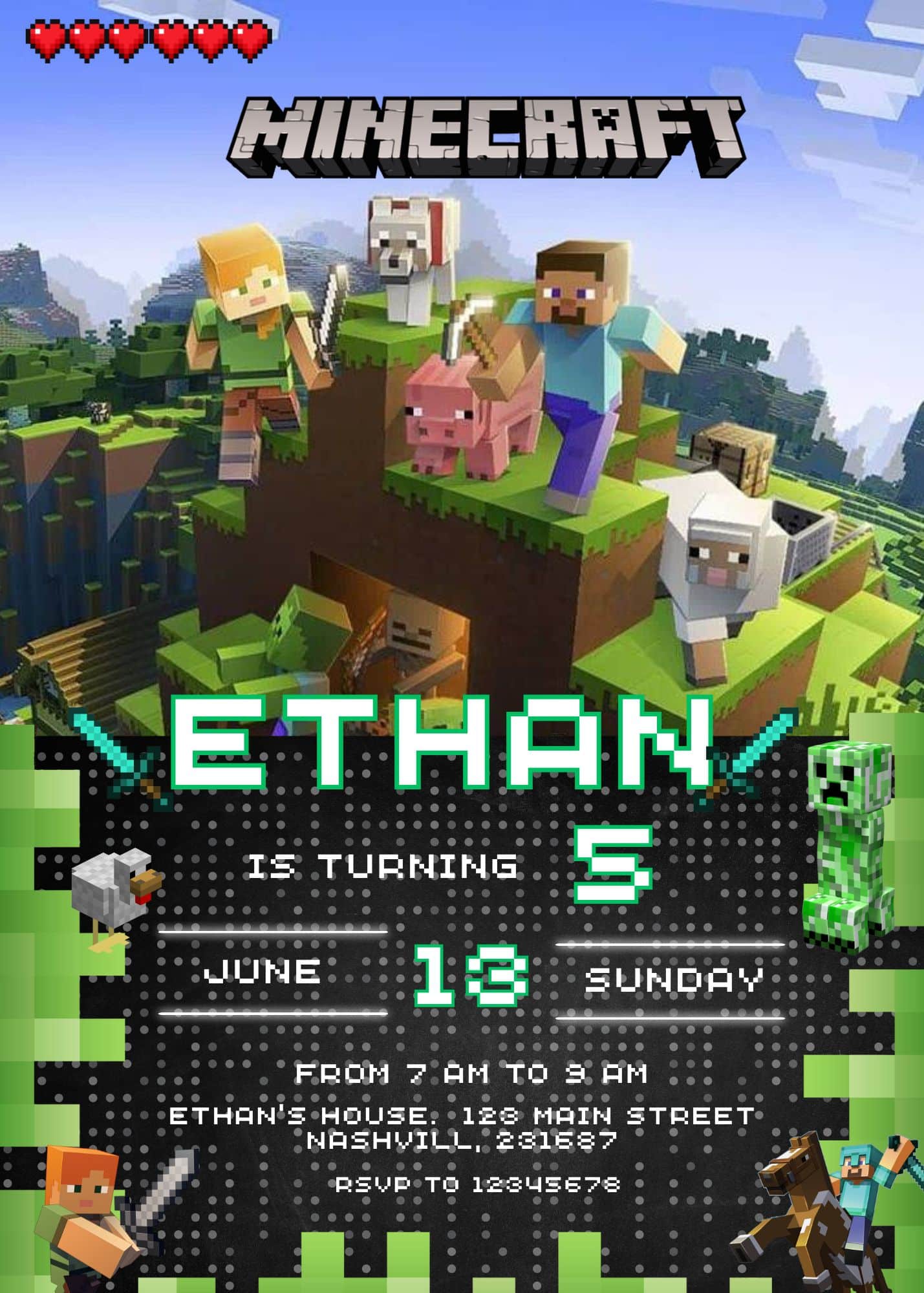 15+ Minecraft Birthday Invitation Templates — Updated Collection
