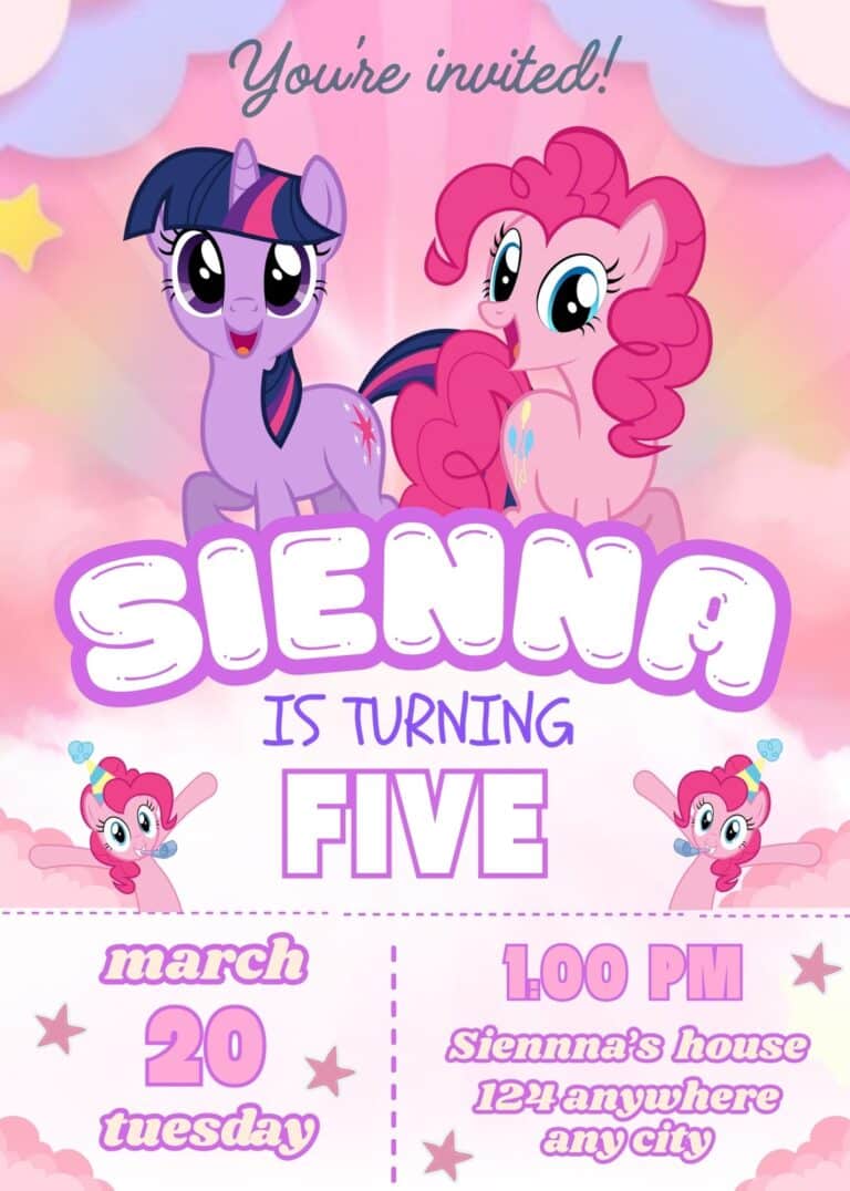 FREE Editable Canva - 9+ Majestic My Little Pony Birthday Invitation Templates