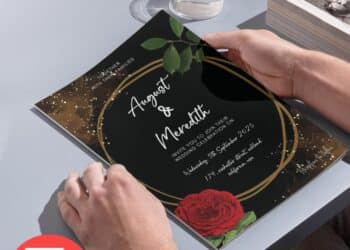 FREE Editable PDF - Rose And Gold Wedding Invitation Templates