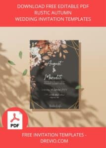 FREE Editable PDF - Rustic Autumn Wedding Invitation Templates
