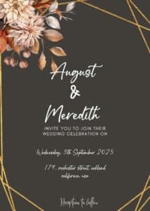 FREE Editable PDF - Rustic Autumn Wedding Invitation Templates