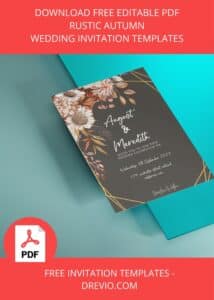 FREE Editable PDF - Rustic Autumn Wedding Invitation Templates