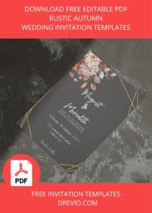 FREE Editable PDF - Rustic Autumn Wedding Invitation Templates