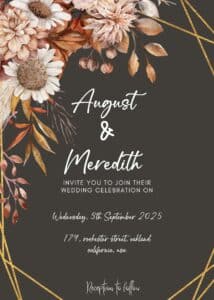 FREE Editable PDF - Rustic Autumn Wedding Invitation Templates