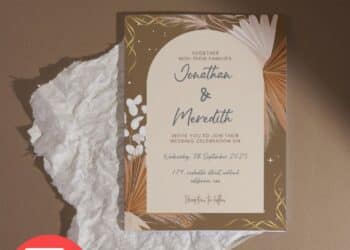 FREE Editable PDF - Rustic Floral For Wedding Invitation Templates