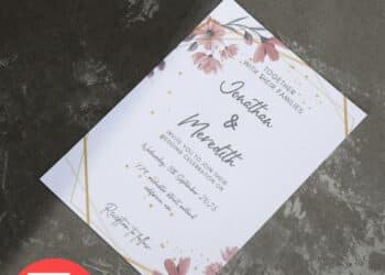 FREE Editable PDF - Set of Spring Floral Wedding Invitation Templates
