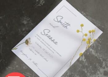 FREE Editable PDF - Sunlite WildFlower For Wedding Invitation Templates