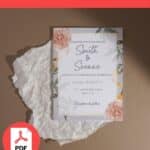 FREE Editable PDF – Surround By Roses Wedding Invitation Templates