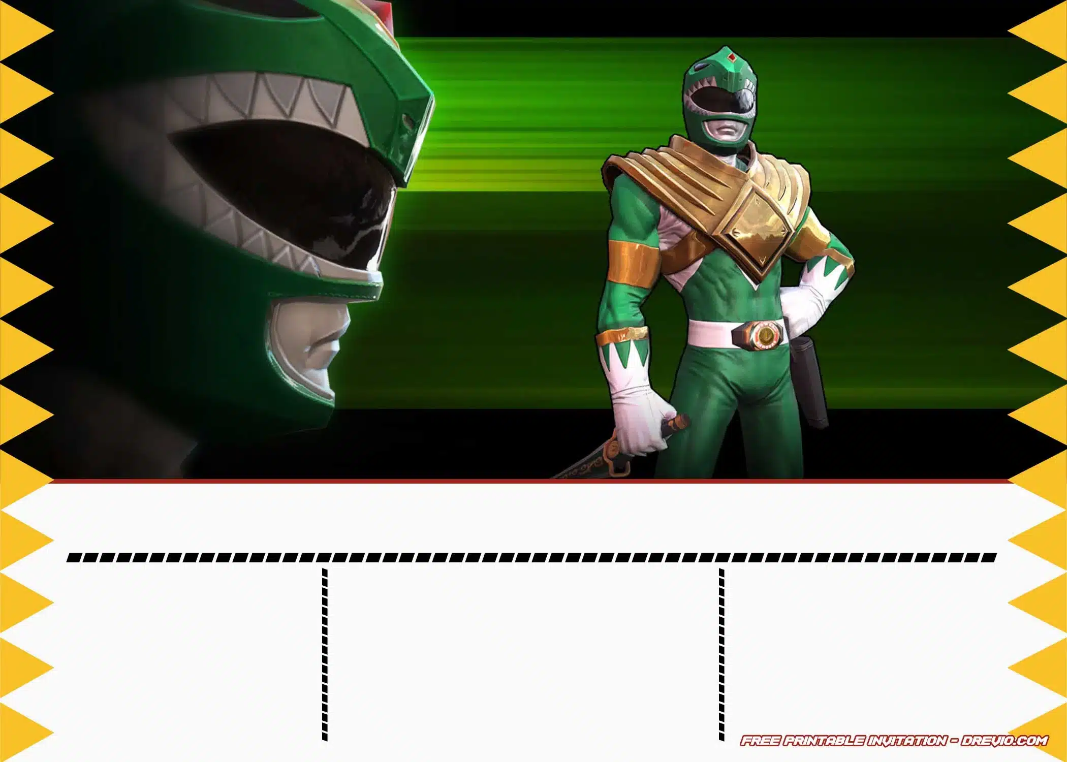 Free Power Rangers Invitations