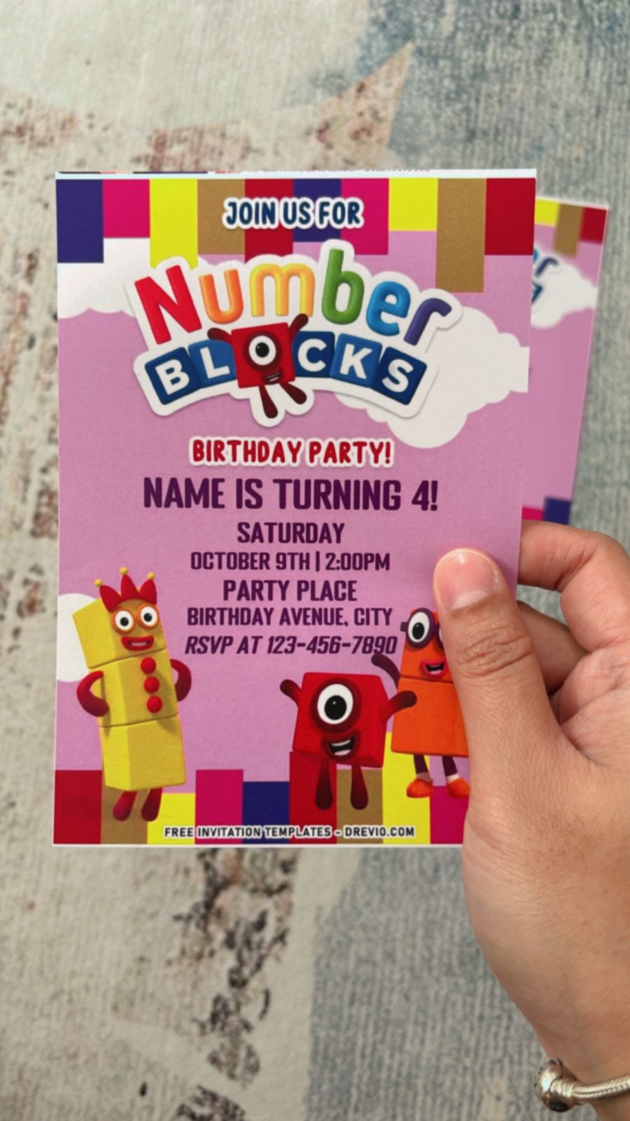Numberblocks Invitation 4