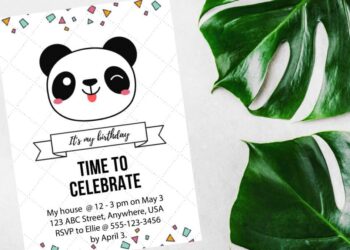 Panda Birthday E-Invitations (Credit: shabbymintchicparty)