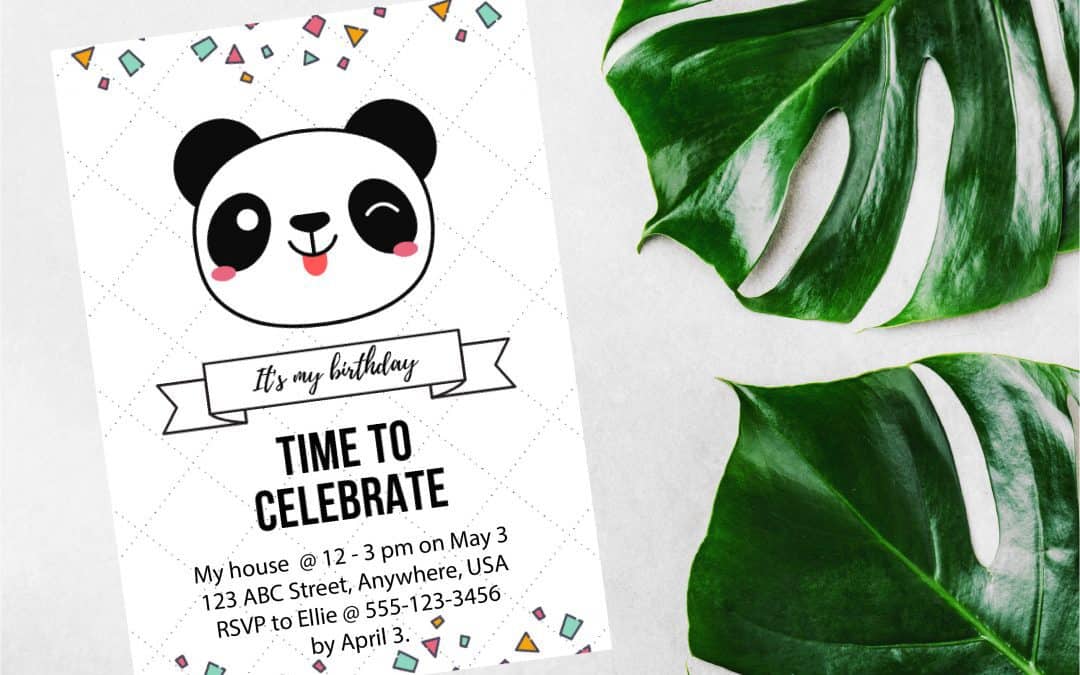 Eco-Friendly Panda Birthday E-Invitations