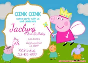 Peppa Pig Birthday Invitations (Credit: drevio)